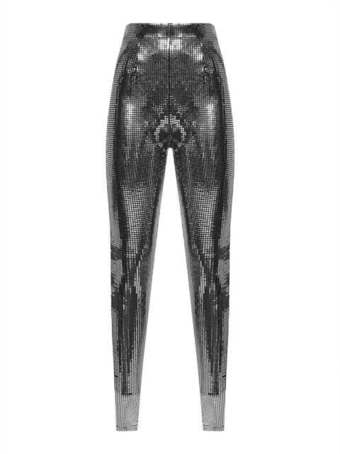 Silver metallic-effect leggings