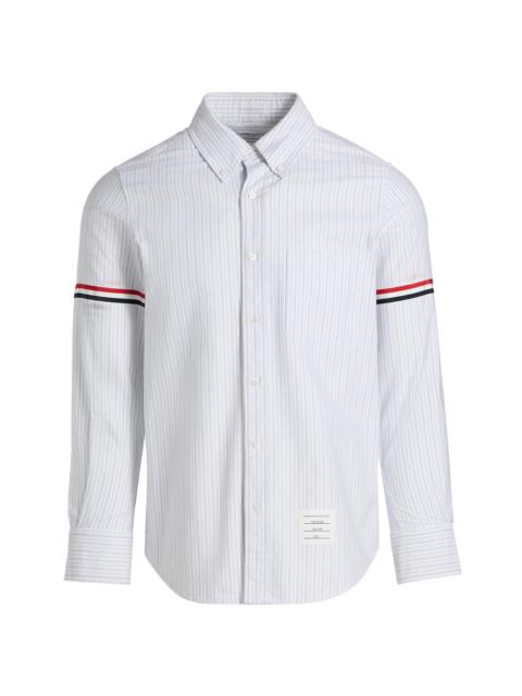 Thom Browne Men's Striped Cotton Poplin Shirt - Med Grey