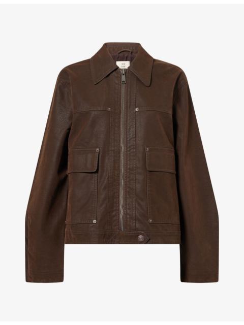 FREE PEOPLE Blair Boxy-Cut Faux-Suede Jacket