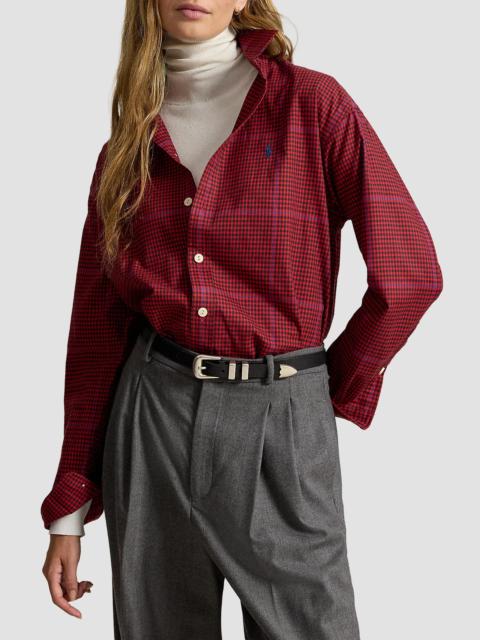 Polo Ralph Lauren Women's Plaid Cotton Twill Relaxed-Fit Shirt - Red