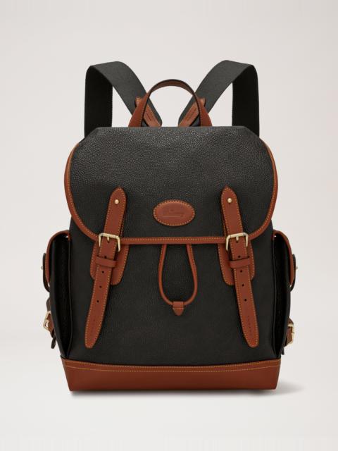 Mulberry Heritage Backpack Black & Cognac BioVeg Scotchgrain