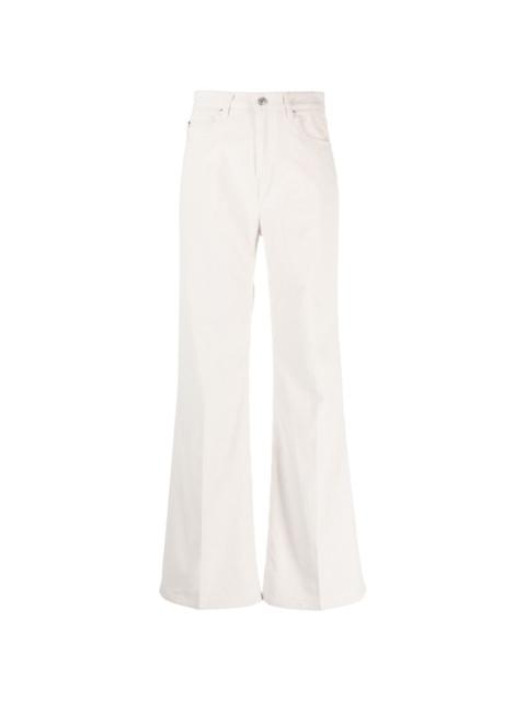 AMI Paris high-waisted flared corduroy cotton trousers