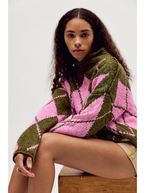 FREE PEOPLE Opal Rollneck Knit Patterned Sweater