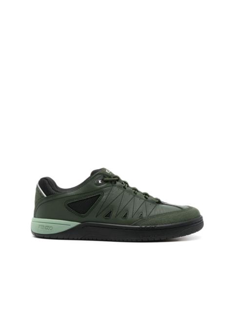 mesh-panelled leather sneakers
