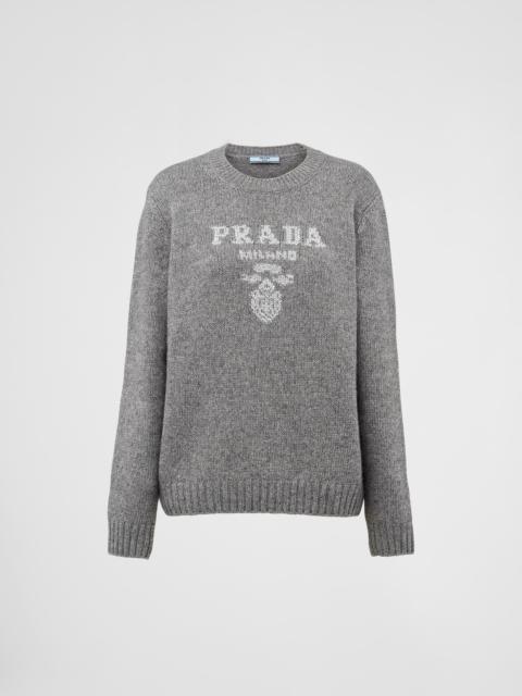 Prada Wool, cashmere and lamé crew-neck sweater