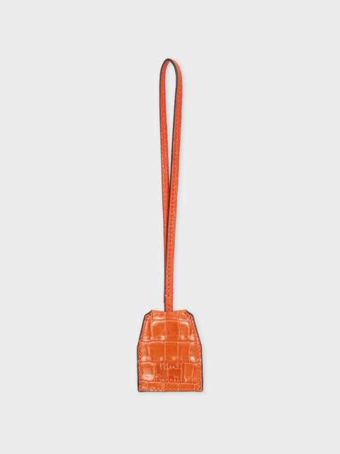 Paul Smith Orange Croc-Emboss Leather Keyring