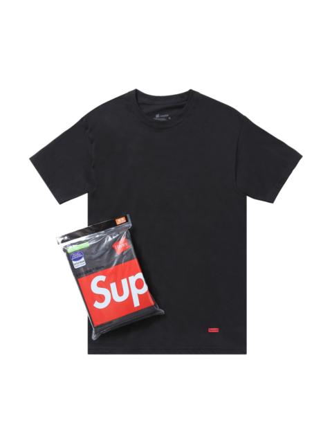 Supreme x Hanes Tagless Tees (3 Pack) 'Black'