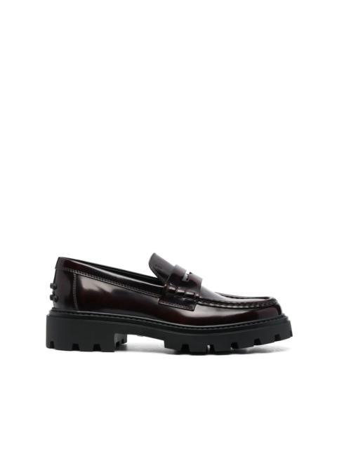 Tod's semi-patent leather loafers