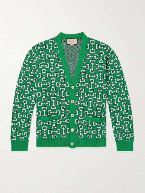 GUCCI Intarsia Cotton Cardigan