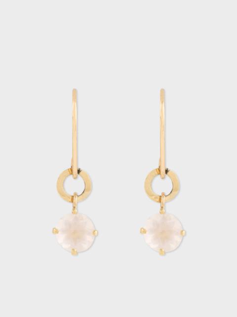 Paul Smith 'Clara' Pink Quartz Gold Earrings by Helena Rohner