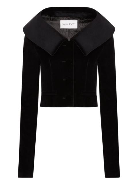 NINA RICCI wide-collar velvet jacket