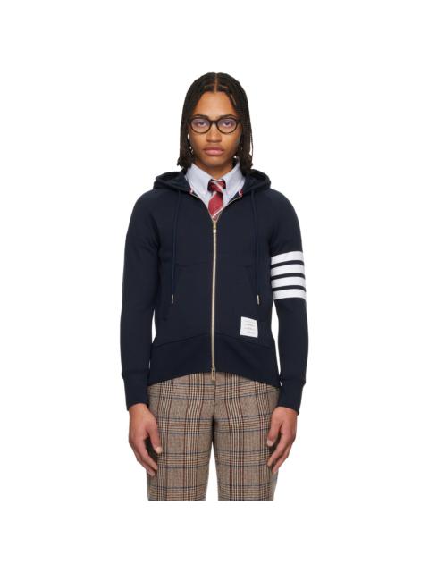 Thom Browne Navy Classic Loopback 4-Bar Full Zip Hoodie