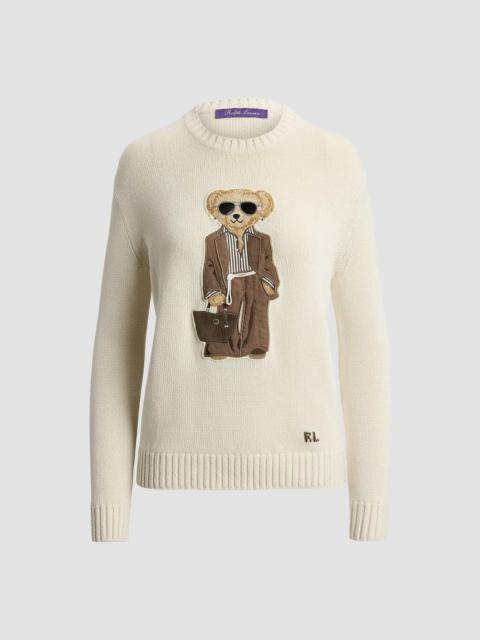 Ralph Lauren Women's Summer Polo Bear Silk Crewneck Sweater - Lux Cream