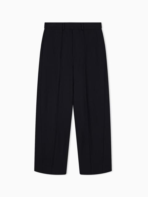 EMPORIO ARMANI TROUSERS STRAIGHT LEG IN FRENCH TERRY COTTON WITH FLAT FRONT
