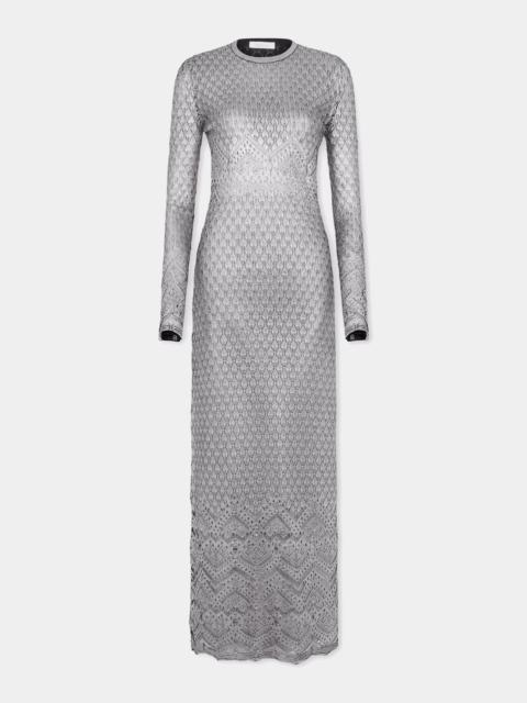 rabanne LONG LACE-LIKE KNIT DRESS