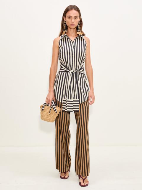 SIMONMILLER Inna Sleeveless Poplin Top In Black/White Stripe