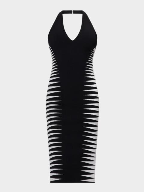 HERVE LEGER The Amaris Geometric Bandage Midi Dress