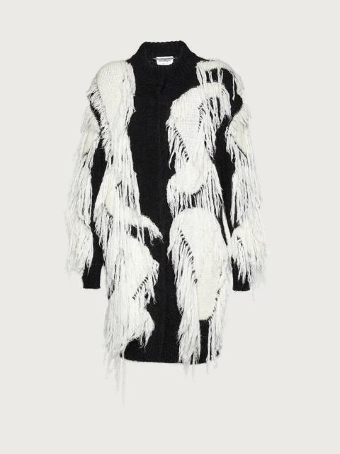 FERRAGAMO WOOL COAT WITH FRINGE