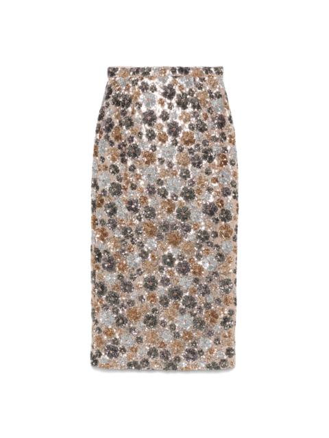 N°21 sequin-embellished midi skirt