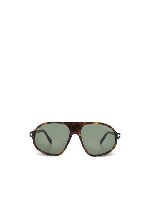 TOM FORD tortoiseshell-effect pilot-frame sunglasses