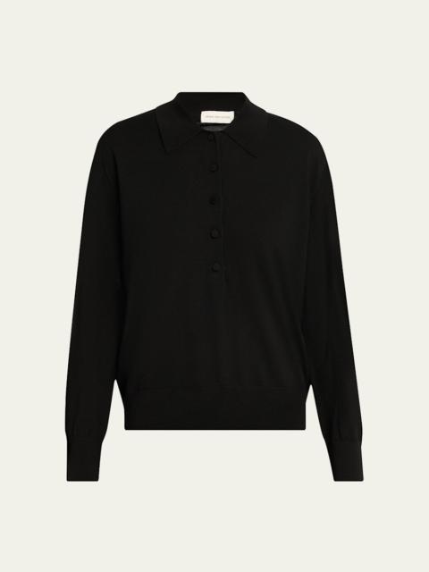 Dries Van Noten Tuno Merino Wool Polo Sweater