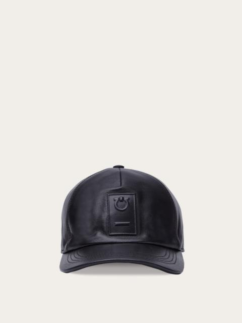 Nappa leather baseball cap