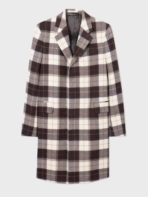 Paul Smith Buffalo Check Wool Overcoat