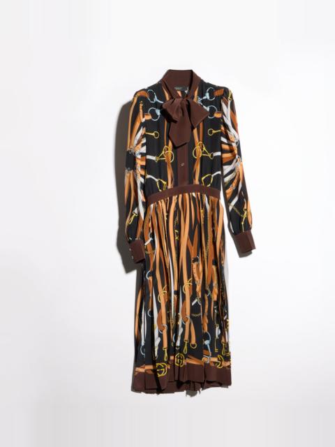 GUCCI Printed silk chemisier dress