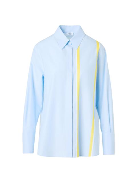 AKRIS Women's Striped Cotton Button-Front Shirt - Sky Blue Lemon Zing Cream