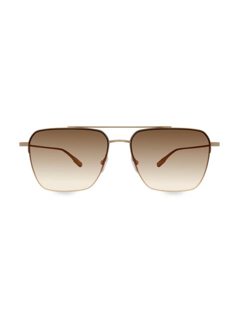 BARTON PERREIRA Women's 55MM Aviator Gradient Sunglasses - Gold Brown Gradient