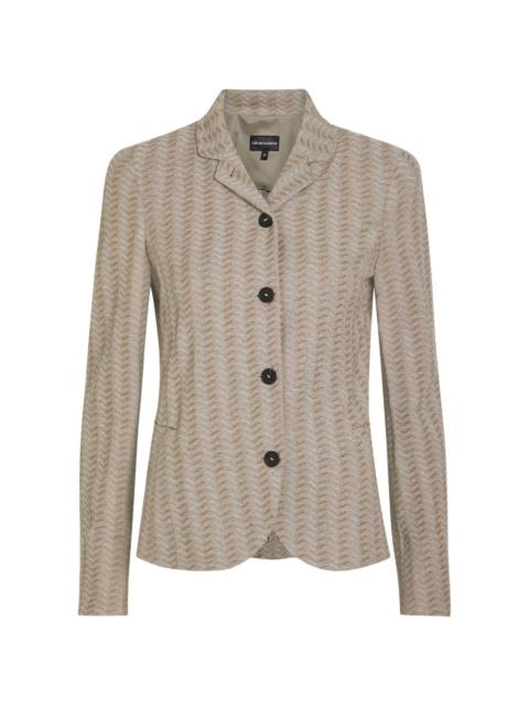 EMPORIO ARMANI buttoned patterned blazer