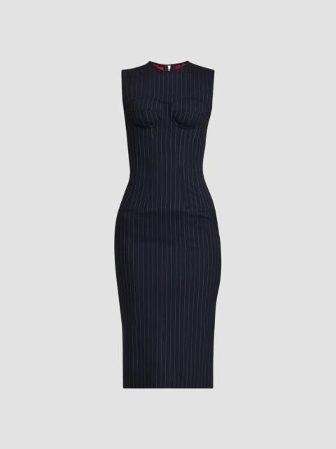 Dolce & Gabbana Women's Pinstriped Stretch-Virgin Wool Bustier Dress - Rigato