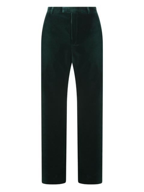 GUCCI logo-embroidery velvet trousers