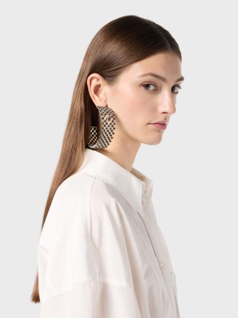 METAL EARRINGS FOR PIERCED EARS WITH GLASS STONES