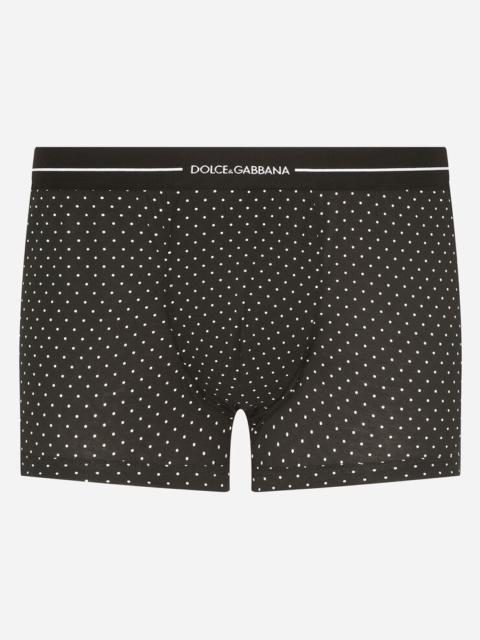 Dolce & Gabbana Two-way-stretch cotton boxers with polka-dot print