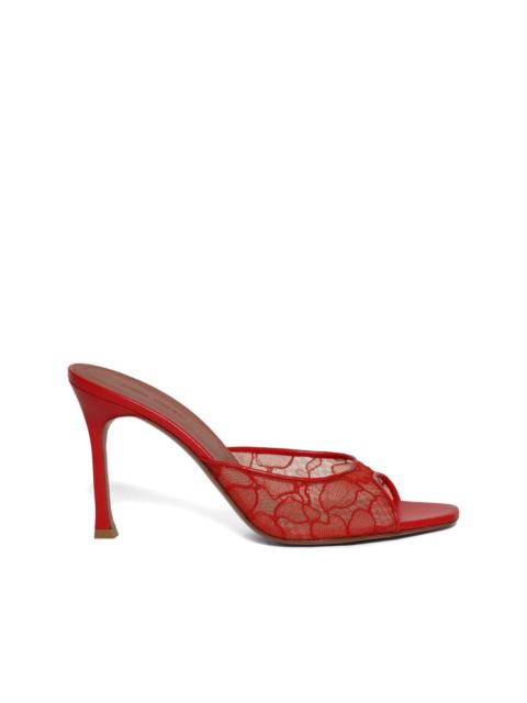 Amina Muaddi 95mm Alexa Lace Slipper sandals