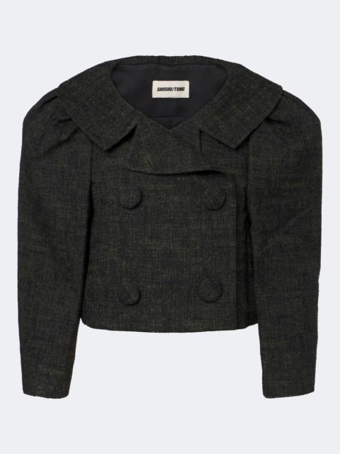 SHUSHU/TONG Cropped double-breasted tweed jacket