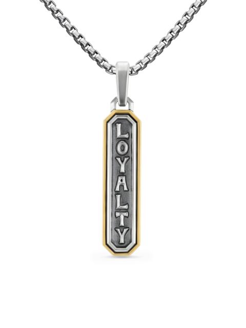 DAVID YURMAN Men's Loyalty Amulet in Sterling Silver with 14K Yellow Gold, 35MM - Silver