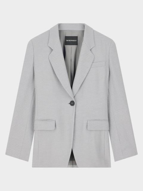 EMPORIO ARMANI Single-Breasted Houndstooth Blazer