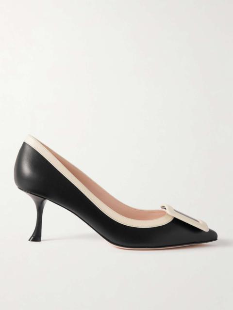 Roger Vivier Viv' In The City buckled two-tone leather pumps