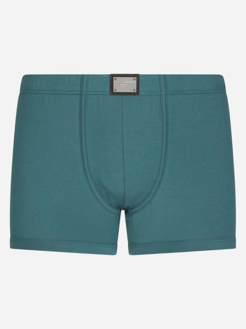 Dolce & Gabbana Two-way-stretch jersey boxers with logo tag