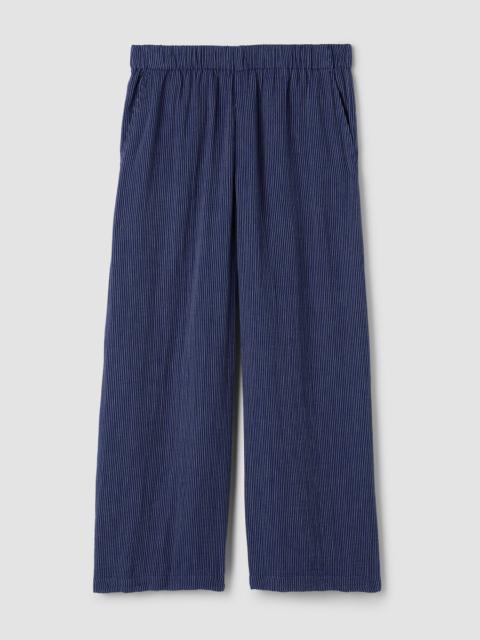EILEEN FISHER Striped Organic Cotton Gauze Wide-Leg Pant