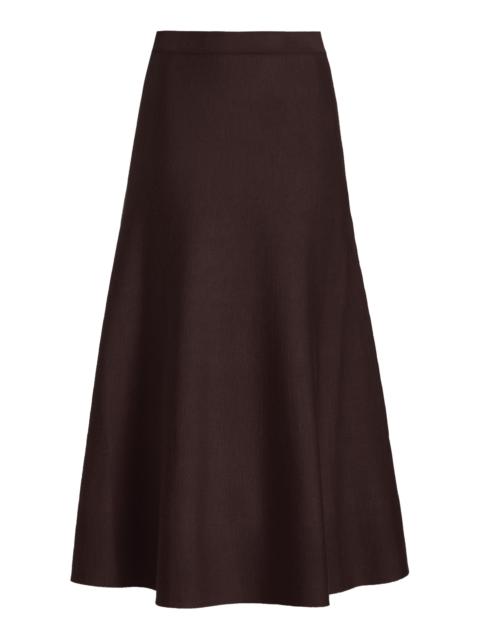 GABRIELA HEARST Freddie Skirt in Chocolate Cashmere Wool