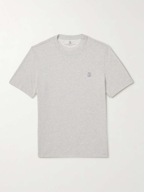 Layered Logo-Print Cotton-Jersey T-Shirt