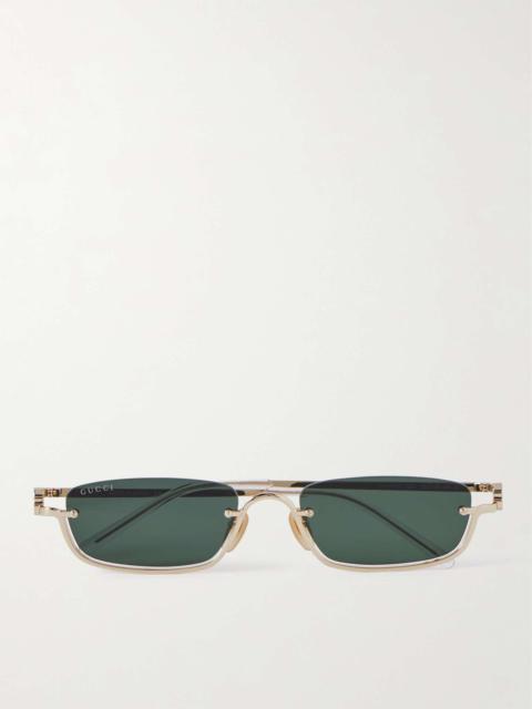 Square-Frame Gold-Tone Sunglasses