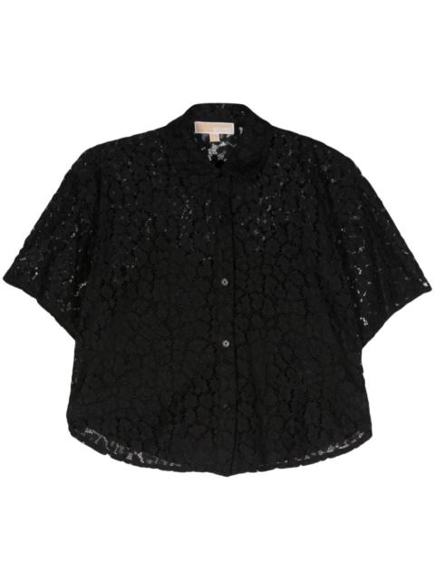 MICHAEL KORS leopard corded-lace shirt