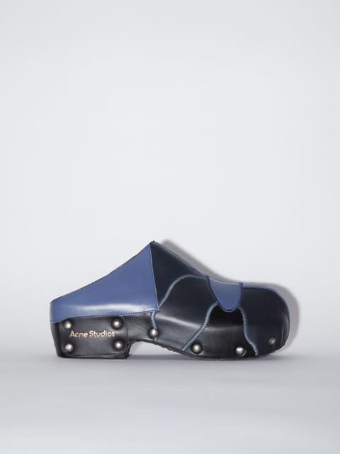 Studded patchwork mules - Multi blue