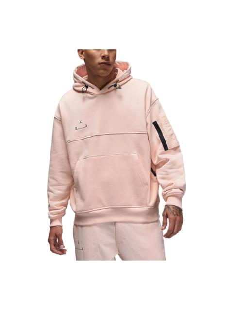 Jordan Men's Air Jordan Solid Color Logo Printing Hooded Pullover Long Sleeves Pink DQ8062-610