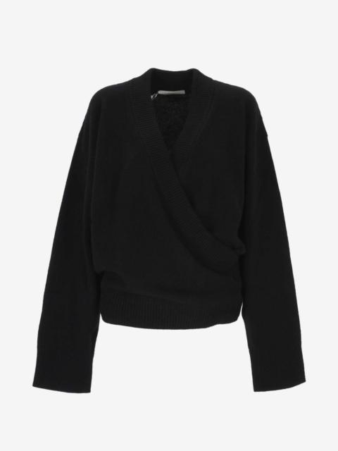 armarium wrap-style rib-trimmed sweater