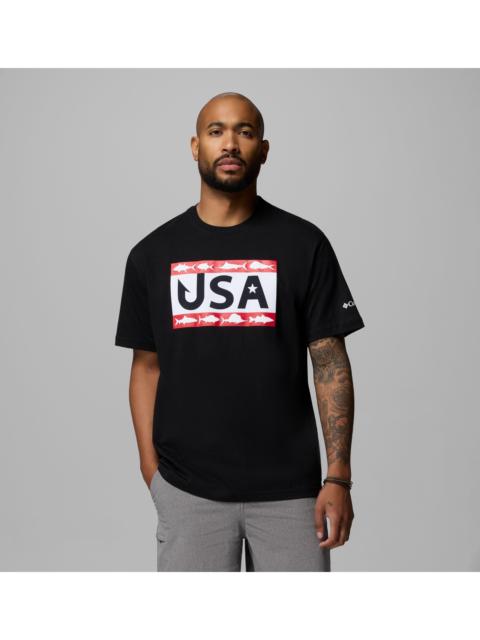 Columbia Men's PFG Silver Bank Americana Hook Flag T-Shirt